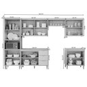 Ver imagem 3 de Cozinha Modulada 6 Peças com 1 Torre 2 Balcões 3 Armários Aéreo Elena Cinamomo/Titanium
