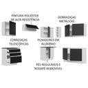 Ver imagem 5 de Armário de Cozinha Completa de Canto 100% MDF 409cm Branco/Preto Acordes Madesa 01