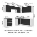 Ver imagem 4 de Armário de Cozinha Completa de Canto 100% MDF 409cm Branco/Preto Acordes Madesa 01