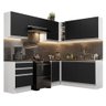 Armário de Cozinha Completa de Canto 100% MDF 409cm Branco/Preto Acordes Madesa 01 - 3