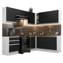 Ver imagem 3 de Armário de Cozinha Completa de Canto 100% MDF 409cm Branco/Preto Acordes Madesa 01