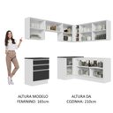 Ver imagem 6 de Armário de Cozinha Completa de Canto 100% MDF 409cm Branco/Preto Acordes Madesa 01