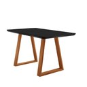 Ver imagem 1 de Mesa de Jantar Viena Madeira Maciça 160x90cm Tampo Retângular Vidro Móveis Minas Cor Preto