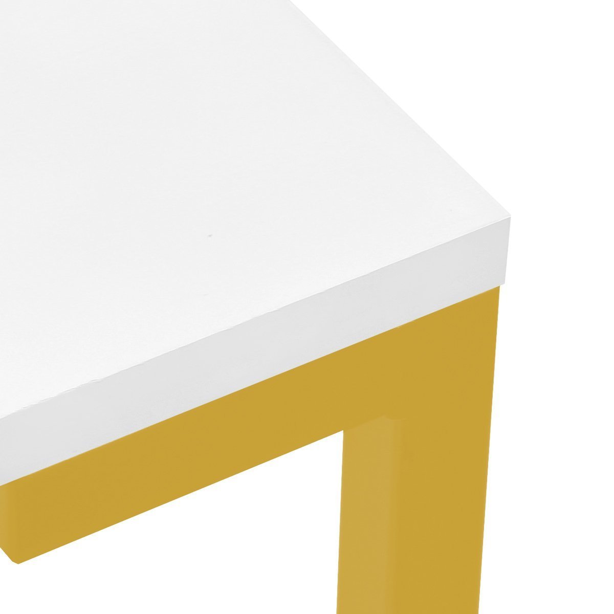 Mesa de Madeira Base Dourado Tampo Branco Nova Qualidade - 4