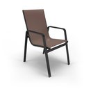 Ver imagem 2 de Kit 4 Cadeiras Miami Gourmet Alumínio Preto Tela Marrom