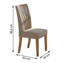 Ver imagem 3 de Conjunto Sala de Jantar Mesa Tampo de Vidro/MDF 6 Cadeiras Apogeu Móveis Lopas