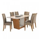 Ver imagem 2 de Conjunto Sala de Jantar Mesa Tampo de Vidro/MDF 6 Cadeiras Apogeu Móveis Lopas