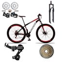 Ver imagem 3 de Bicicleta Aro 29 Suspensão Shimano Bike 21 Marchas Aço:cinza