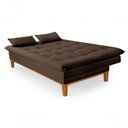 Ver imagem 2 de Sofá Cama Reclinável Casal 1,84m Island Suede Marrom Premium
