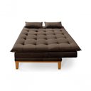 Ver imagem 3 de Sofá Cama Reclinável Casal 1,84m Island Suede Marrom Premium