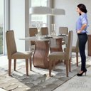 Ver imagem 5 de Conjunto Mesa Dafne Plus 160 Tampo de Vidro Móveis Lopas