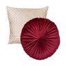 Almofada Redonda Veludo Rendy Bordo - 2