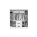 Ver imagem 4 de Guarda Roupa Nápole 8 Portas de Bater 4 Gavetas MDF-MDP Branco Aramóveis 201cm