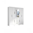 Ver imagem 3 de Guarda Roupa Nápole 8 Portas de Bater 4 Gavetas MDF-MDP Branco Aramóveis 201cm