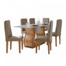 Conjunto Mesa Dafne Plus 160 Tampo de Vidro 6 Cadeiras Móveis Lopas - 2