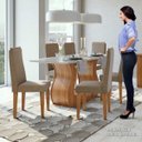 Ver imagem 5 de Conjunto Mesa Dafne Plus 160 Tampo de Vidro 6 Cadeiras Móveis Lopas