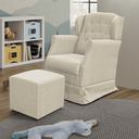 Ver imagem 1 de Poltrona Amamentação Balanço Descanso Manu com Puff Linho Bege Twdecora