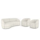 Ver imagem 2 de Conjunto Sofá Sala de Estar Bipartido 318cm e 2 Poltronas Clarke Bouclê Offwhite G45 - Gran Belo