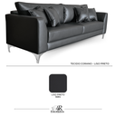 Ver imagem 4 de Sofá Pierri | Pé Aço & Tecido Corano | 220cm | Preto