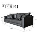 Ver imagem 5 de Sofá Pierri | Pé Aço & Tecido Corano | 220cm | Preto