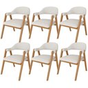 Ver imagem 1 de Kit 06 Cadeiras de Jantar e Estar Living Estofada Nadja L02 Bouclê Cru - Lyam Decor
