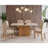 Conjunto Sala de Jantar Mesa Ana 180x90 cm e 6 Cadeiras Fernanda Cimol Nature/Off White/Madeira/ - 1
