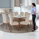 Ver imagem 5 de Conjunto Sala de Jantar Mesa Nevada Plus 130 Tampo de Vidro 8 Cadeiras Atacama Móveis Lopas
