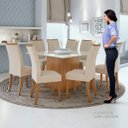 Ver imagem 5 de Conjunto Sala de Jantar Mesa Nevada Plus 130 Tampo de Vidro 8 Cadeiras Atacama Móveis Lopas