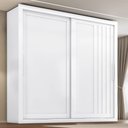 Ver imagem 3 de Guarda Roupa Casal Trian 2 Portas de Correr 4 Gavetas MDP MDF Branco Absoluto 220cm Milani Movelaria