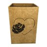Porta Lápis em Mdf com Recorte de Coração 1 Cru 8x8x10cm - Fabricando Arte - 1