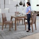 Ver imagem 5 de Conjunto Mesa Saara 120 Tampo de Vidro 4 Cadeiras Lira Móveis Lopas