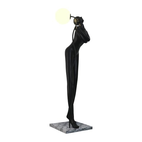 Luminária de Chão Skylight Ripley 3089cl 180cm E27 Bivolt Preto Sky-3089cl-pt
