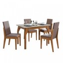 Ver imagem 2 de Conjunto Mesa Saara 120 Tampo de Vidro 4 Cadeiras Lira Móveis Lopas