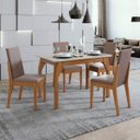 Ver imagem 1 de Conjunto Mesa Saara 120 Tampo de Vidro 4 Cadeiras Lira Móveis Lopas