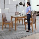 Ver imagem 5 de Conjunto Mesa Saara 120 Tampo de Vidro 4 Cadeiras Lira Móveis Lopas
