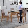 Conjunto Mesa Saara 120 Tampo de Vidro 4 Cadeiras Lira Móveis Lopas - 5
