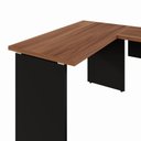 Ver imagem 5 de Mesa Escrivaninha 120cm em L Tampo 30mm Pés Painel F5 Office Cor:Nogal com Preto