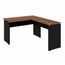 Ver imagem 2 de Mesa Escrivaninha 120cm em L Tampo 30mm Pés Painel F5 Office Cor:Nogal com Preto