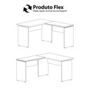 Ver imagem 4 de Mesa Escrivaninha 120cm em L Tampo 30mm Pés Painel F5 Office Cor:Nogal com Preto
