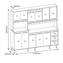 Ver imagem 2 de Armário de Cozinha Amanda 11 Portas 2,12mt Amêndoa Off White