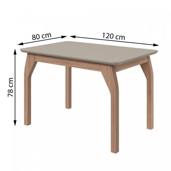 Conjunto Mesa Saara 120 Tampo de Vidro 4 Cadeiras Lira Móveis Lopas - 3