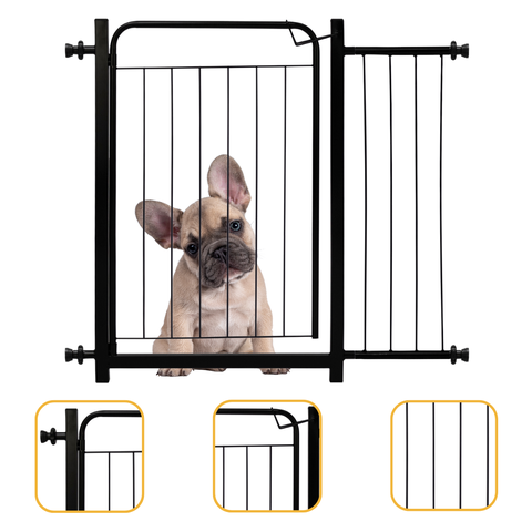 Portão Pet Preto Proteção Criança Bebê Cachorro Cão com Extensor 20cm Itagold