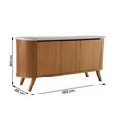 Ver imagem 4 de Aparador Buffet Luna 160cm com 3 Portas e Tampo de Vidro Castanho Cinamomo/off White