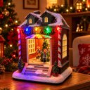 Ver imagem 2 de Casa Natalina Enfeite de Natal Cenario Decoracao Mesa Estante Aparador Salas Loja Vitrine Festa Fim