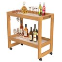Ver imagem 2 de Carrinho Bar e Multiuso Orfeu em MDP-MDF 65cm Pérola com Rodízios Sal Movelaria