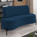 Ver imagem 2 de Sofá Chaise 2 Lugares Sala Living 160cm Pés Industrial Cayman K01 Veludo Azul Marinho - Lyam Decor