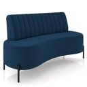 Ver imagem 1 de Sofá Chaise 2 Lugares Sala Living 160cm Pés Industrial Cayman K01 Veludo Azul Marinho - Lyam Decor
