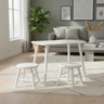 Conjunto Infantil de Mesa e 2 Banquinhos Torneados em Madeira Maciça Branco Acetinado - 1