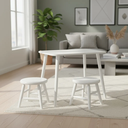 Ver imagem 2 de Conjunto Infantil de Mesa e 2 Banquinhos Torneados em Madeira Maciça Branco Acetinado