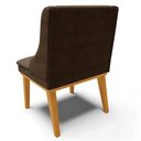 Ver imagem 7 de Kit 2 Cadeiras Estofadas para Sala de Jantar Base Fixa de Madeira Castanho Lia Suede Marrom - Ibiza